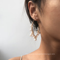 Shangjie OEM Europa y Americana Pendientes de perlas trenzadas Pendientes de Macrame Pendientes de circonía